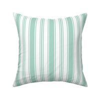 Ticking stripes pastel mint green white