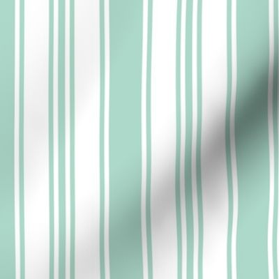 Ticking stripes pastel mint green white