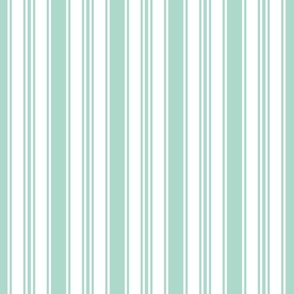 Ticking stripes pastel mint green white