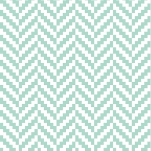 Herringbone Mint green pastel white pixel