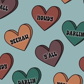 Western Valentines Day, Candy Hearts with Country Slang