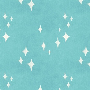 christmas stars turquoise large scale