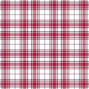 Tartan Plaid - offwhite with red and black