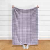 Tartan plaid in orchid petal purple with cement white and very peri purple