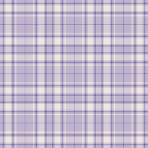 Tartan plaid in orchid petal purple with cement white and very peri purple