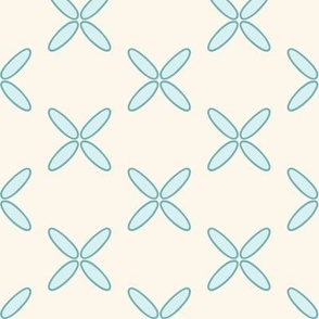 Large Blender Pastel Blue Criss Crosses with Seashell White Background