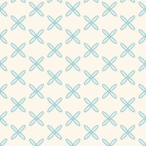 Small Blender Pastel Blue Criss Crosses with Seashell White Background