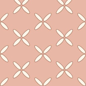 Large Blender Cream White Criss Crosses with Blush Pink Background