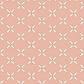 Small Blender Cream White Criss Crosses with Blush Pink Background