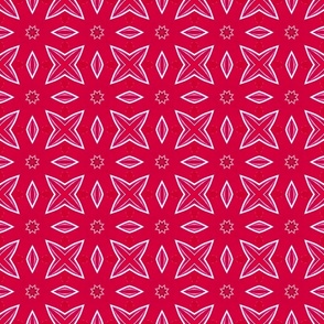 Red and White Geometric Pattern