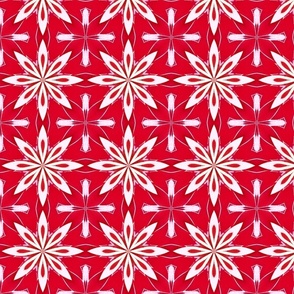 Red and White Floral Pattern