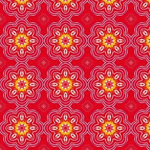 Abstract Flowers in Red