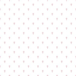 1xSmall Scale - Crosses - light pink on a white (unprinted) background