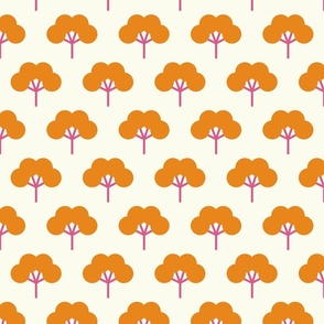 Fan Tree Geo More Space - Orange and Pink (Medium Scale)