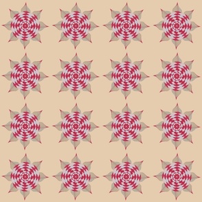 Cream and viva magenta star design