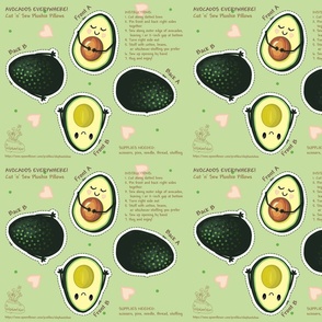 Avocados Everywhere Plushie Pillow Pattern (mini)