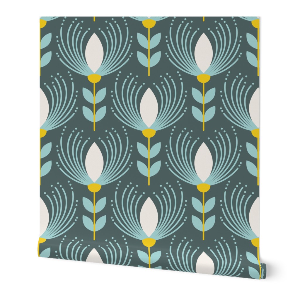 2478 Medium - abstract scandinavian flowers