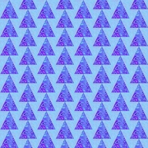 CSMC3  -  Marbled  Isosceles Triangle Dance in Purple and Blue - 1 inch half drop layout