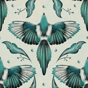 Swallows - Blue Birds in Watercolour 