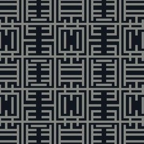 geometric chinoiserie dark gray | small