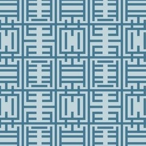geometric chinoiserie teal and light blue | small