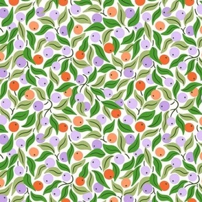 ditsy berries/purple orange/extra small