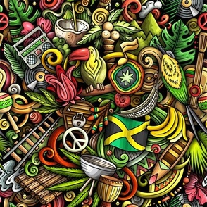 JAMAICA Doodle. "Around The World" Series