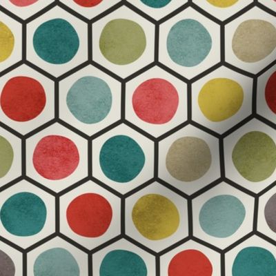 retro color hexagons - complementary (large)