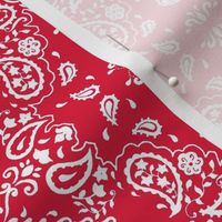 Crimson red bandana style paisley