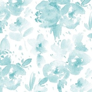 Emerald Princess dreams - watercolor pastel flowers - painted lovely florals for nursery baby girl b077-6