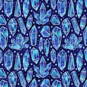  Watercolor Crystals Blue 1/2 Size