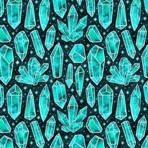  Watercolor Crystals Turquoise 1/2 Size