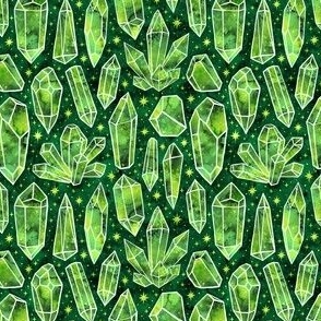  Watercolor Crystals Green 1/2 Size