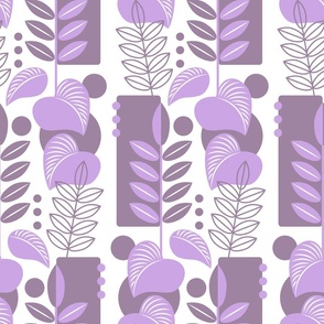 Mid Century Plants Violet on White