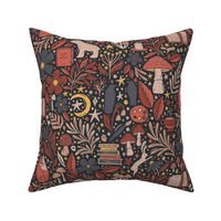 Whimsical Woodland Forest Friends Library -navy and rust - medium