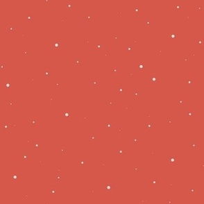 Snow Dots in Bright Coral and Beige