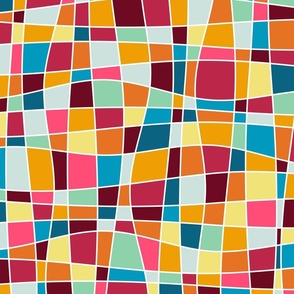 twisted mosaic - viva magenta abstract curves  - vibrant abstract wallpaper