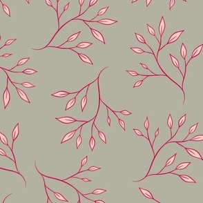 Branches on Sage Green Background - CelebrateVivaMagentaCOY2023