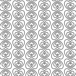 Nested Hearts Black and White (Sugar)