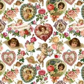 Victorian Valentines - White - SMALL