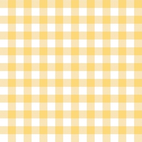Buttercup Yellow and White Gingham Check