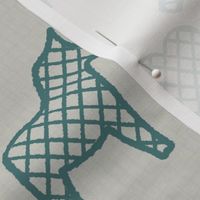 Dala Love Cross Stitch - Cream & Teal