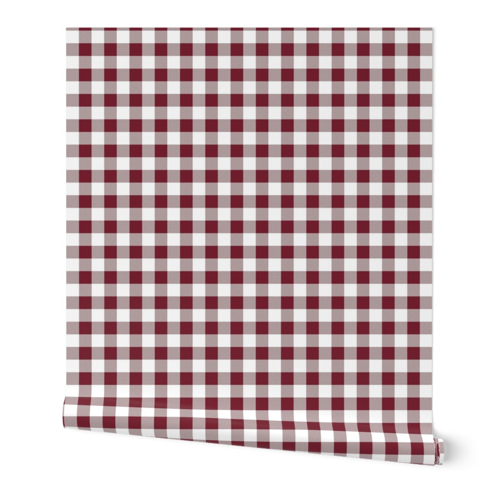 Wine  and White Gingham Check