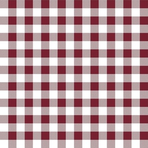Wine  and White Gingham Check