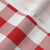 Poppy Red  and White Gingham Check