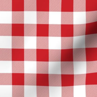 Poppy Red  and White Gingham Check