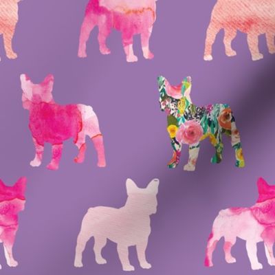 pink floral french bulldogs on 91-13