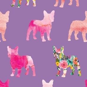 pink floral french bulldogs on 91-13