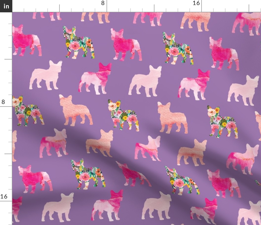 pink floral french bulldogs on 91-13