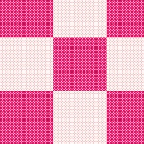 Large Cross Stitch Pink and White Checkerboard